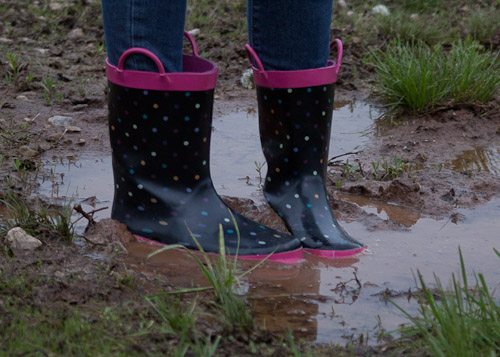 Rubber boots to wear when it's raining